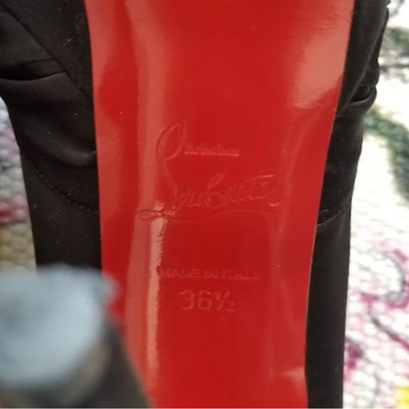 Christian Louboutin 36.5 black satin heels - Picture 4 of 5